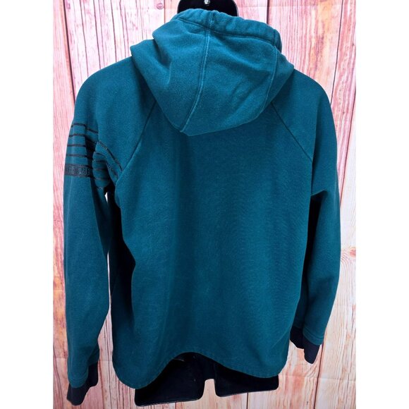 Under Armour Teal Fleece Hoodie Large Black Stripe Design - Picture 2 of 8